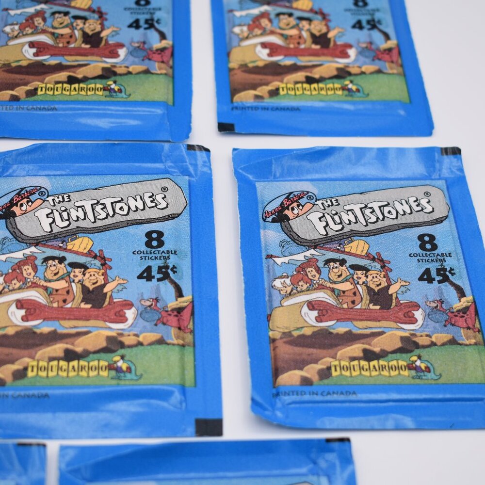 8x The Flintstones 8 Collectable Stickers Pack Tougaroo Vintage English/French - Picture 6 of 10